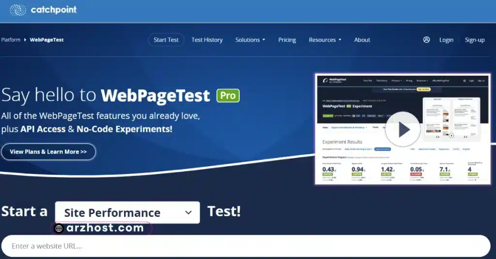 web page test