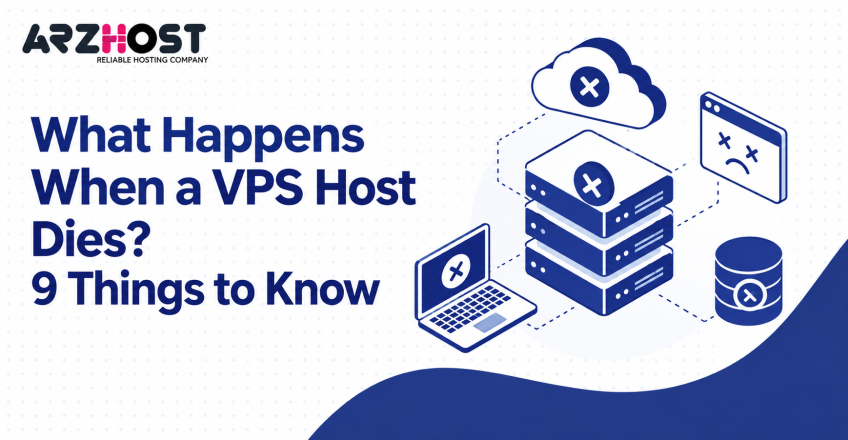 What happens when a VPS host dies, showing failed servers, cloud hosting errors, and database failure