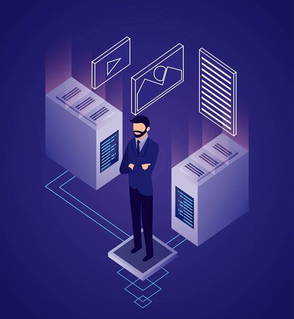 data network businessman concept