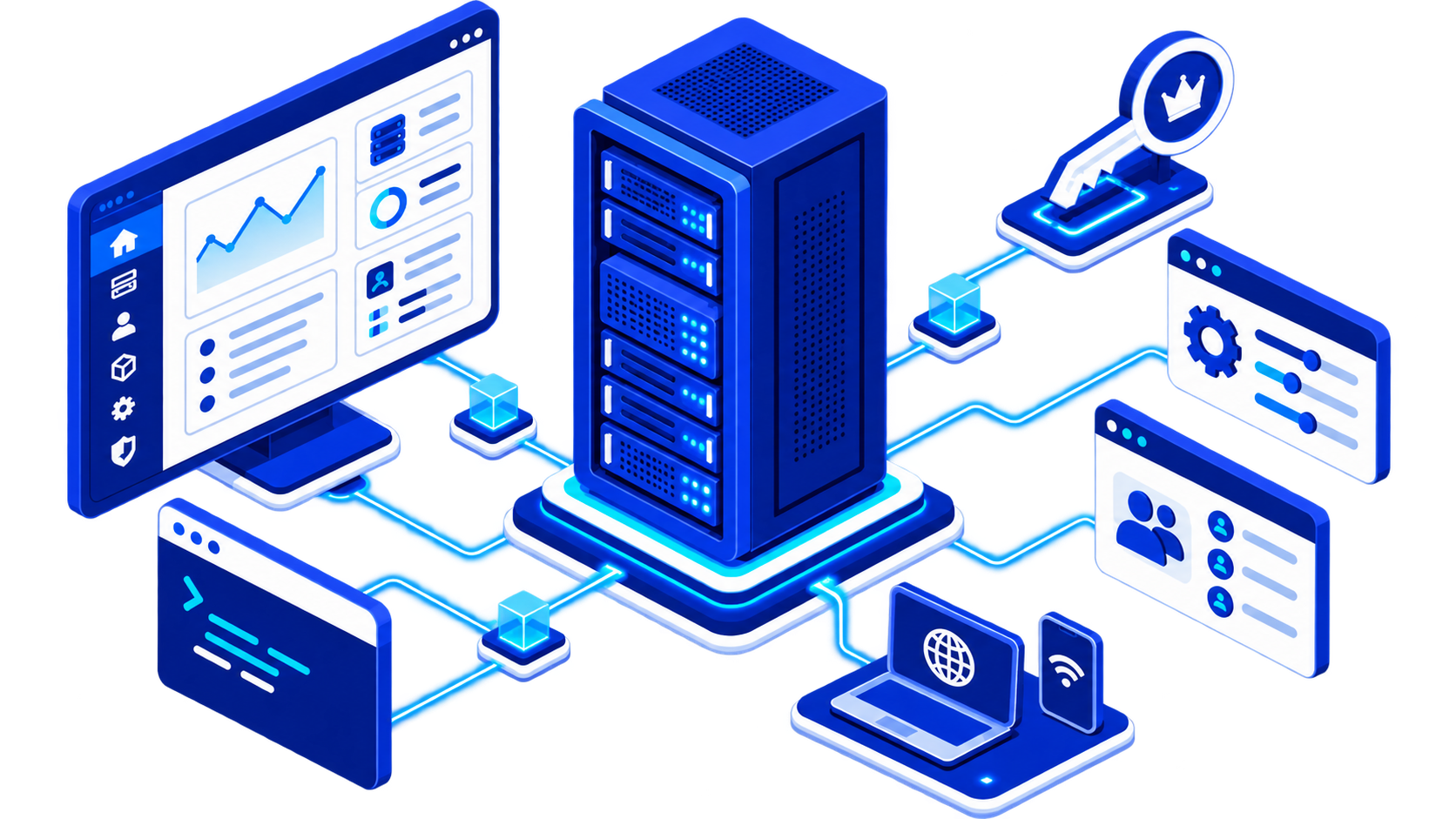 Dedicated server network connecting data center locations